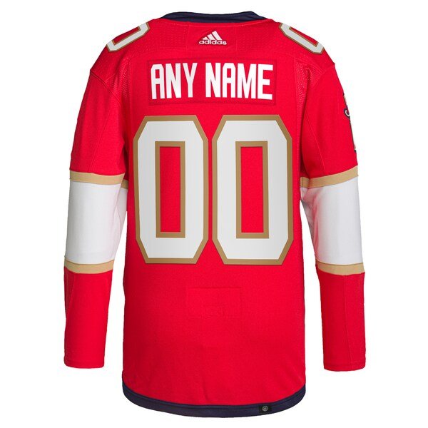 Florida Panthers adidas Home Primegreen Authentic Custom Jersey - Red
