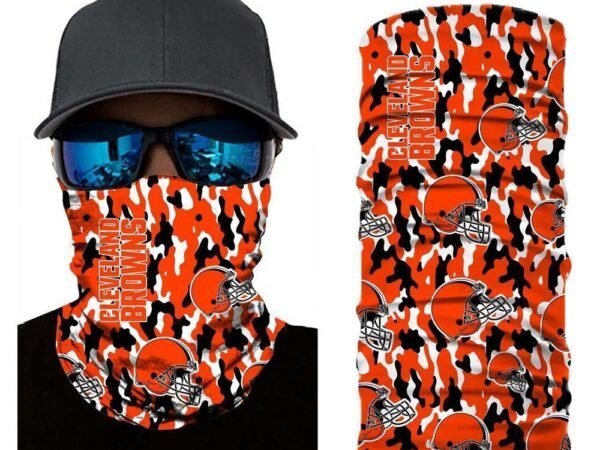 CAMO CLEVELAND BROWNS FACE MASK BANDANAS