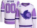 Ottawa Senators adidas Hockey Fights Cancer Primegreen Authentic Custom Jersey - White/Purple