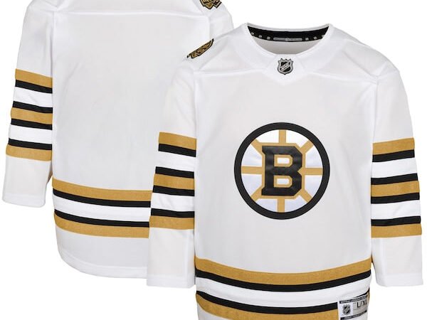 Boston Bruins Youth 100th Anniversary Premier Jersey - White