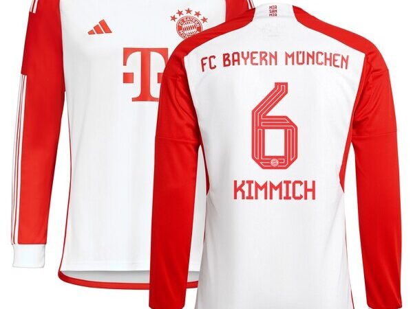 Joshua Kimmich Bayern Munich adidas 2023/24 Home Replica Long Sleeve Jersey - White