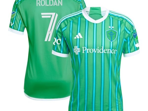 Cristian Roldan Seattle Sounders FC adidas 2024 The Anniversary Kit Authentic Player Jersey – Green