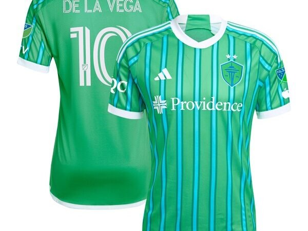 Pedro de la Vega Seattle Sounders FC adidas 2024 The Anniversary Kit Authentic Player Jersey – Green