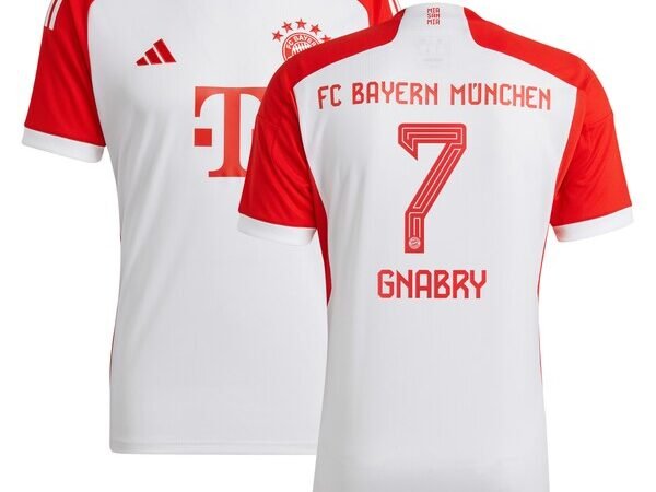 Serge Gnabry Bayern Munich adidas Youth 2023/24 Home Replica Jersey - White