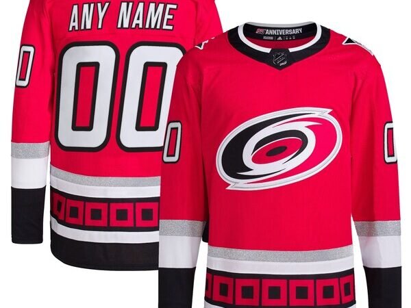 Carolina Hurricanes adidas   25th Anniversary Primegreen Authentic Custom Jersey - Red