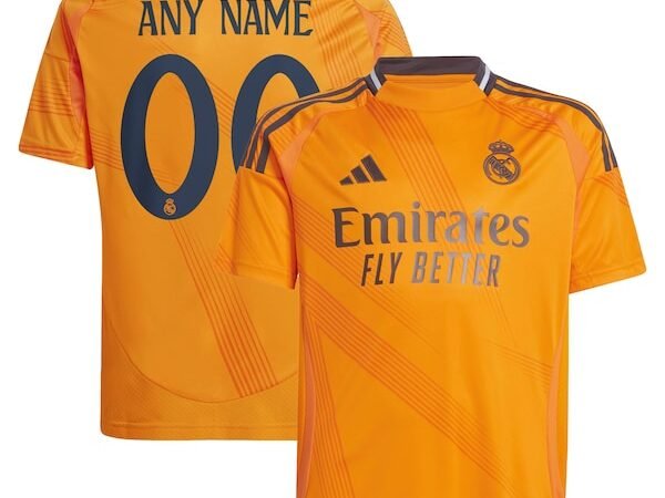 Los Merengues adidas Youth 2024/25 Away Replica Custom Jersey - Orange
