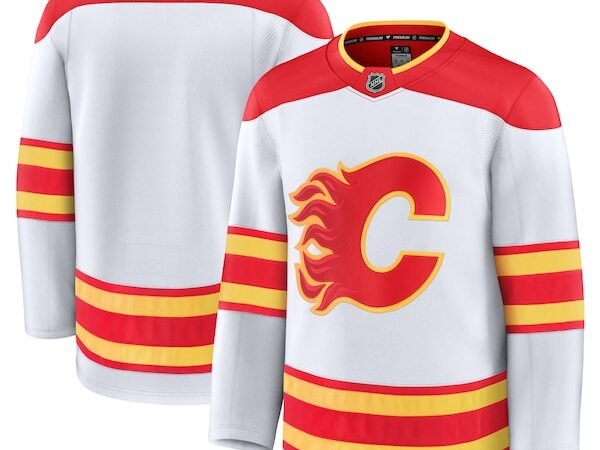 Calgary Flames  Away Premium Jersey - White/Black/Red