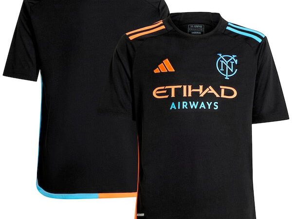 New York City FC adidas Youth 2024 24/7 Kit Replica Jersey – Black