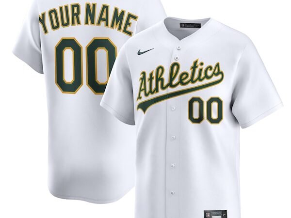 Athletics Nike Home Limited Custom Jersey - White