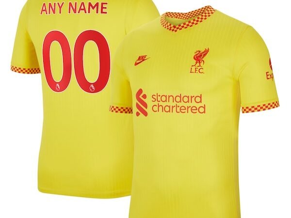 Liverpool Nike 2021/22 Third Breathe Stadium Custom Jersey - Yellow