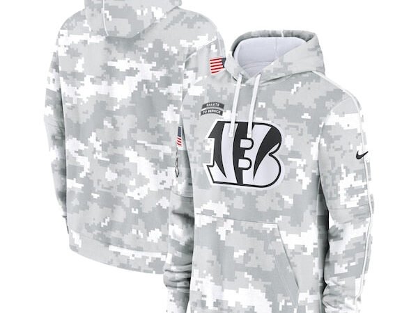 Cincinnati Bengals Nike 2024 Salute to Service Club Fleece Pullover Hoodie - Arctic Camo