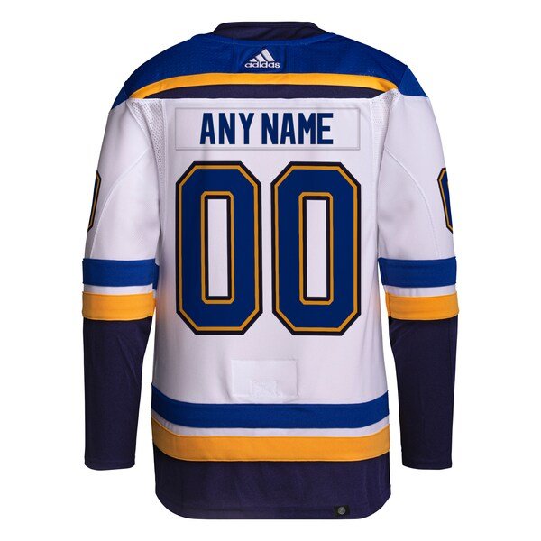 St. Louis Blues adidas Away Primegreen Authentic Custom Jersey - White