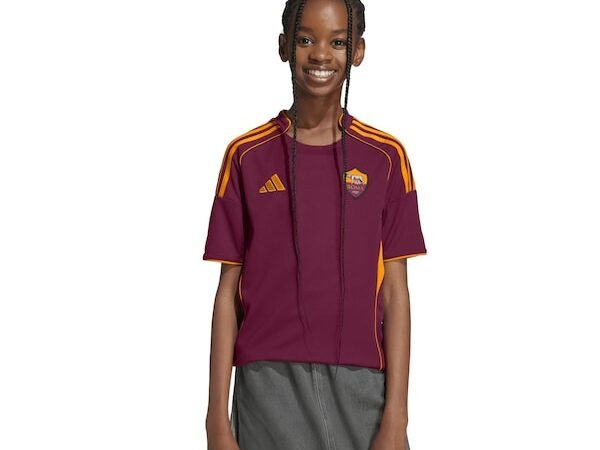 AS Roma adidas Youth 2025/26 Home Replica Jersey - Red/White