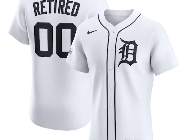 Detroit Tigers Nike Home Elite Sponsor Patch Pick-A-Player Retired Roster Jersey - White