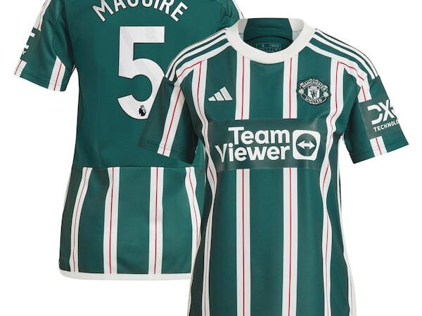 Harry Maguire Manchester United adidas Women's 2023/24 Away Replica Player Jersey - Green/Red