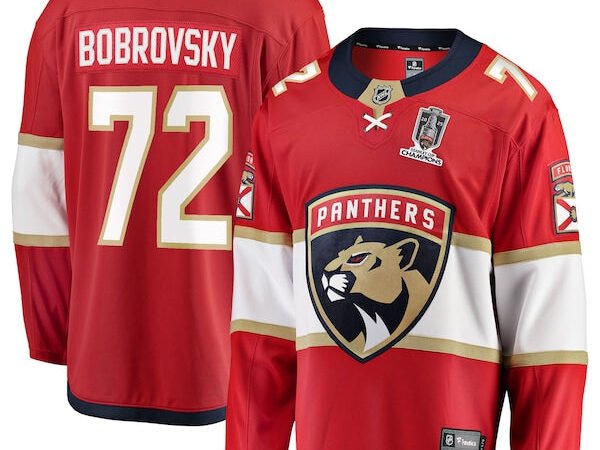 Sergei Bobrovsky Florida Panthers 2025 Stanley Cup Champions Breakaway Jersey - Red
