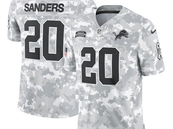 Barry Sanders Detroit Lions Nike 2024 Salute to Service Retired Player Limited Jersey - Arctic Camo