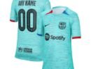 Barcelona Nike Youth 2023/24 Third Custom Replica Jersey - Aqua