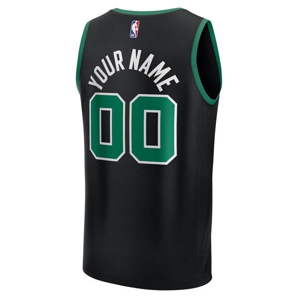 Boston Celtics Youth Custom Fast Break Jersey - Black - Statement Edition/Kelly Green/White