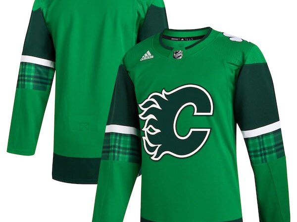 Calgary Flames adidas 2023 St. Patrick's Day Primegreen Authentic Jersey - Kelly Green