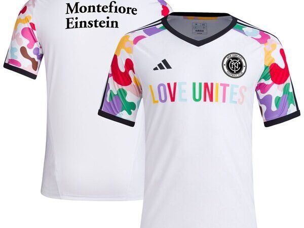 New York City FC adidas 2024 Pride Pre-Match Top - White