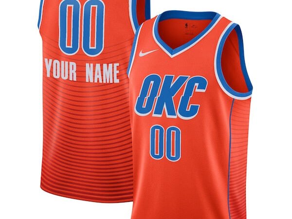 Oklahoma City Thunder Jordan Brand Swingman Custom Jersey - Statement Edition - Orange