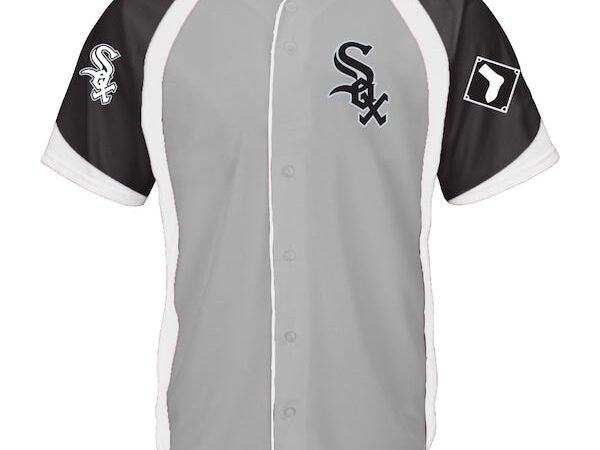 Boston Red Sox Big & Tall Colorblock Full-Snap Jersey -Gray/Navy