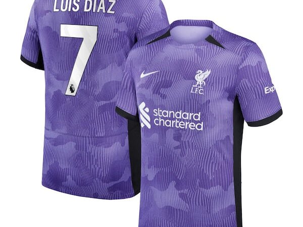 Luis Diaz Liverpool Nike Youth 2023/24 Third Stadium Replica Player Jersey - Purple