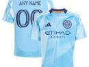 New York City FC adidas Youth 2025 The Excelsior Kit Replica Custom Jersey - Light Blue