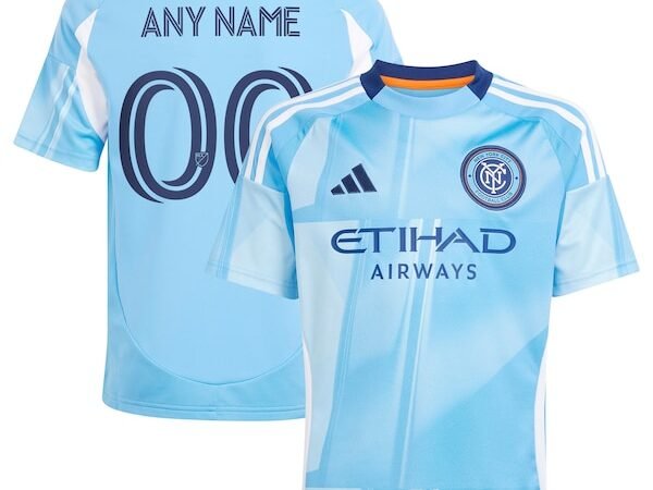 New York City FC adidas Youth 2025 The Excelsior Kit Replica Custom Jersey - Light Blue