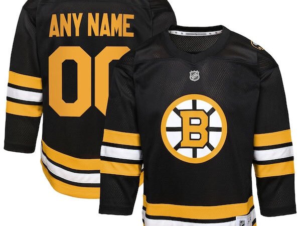 Boston Bruins Youth Home Custom Replica Jersey - Black