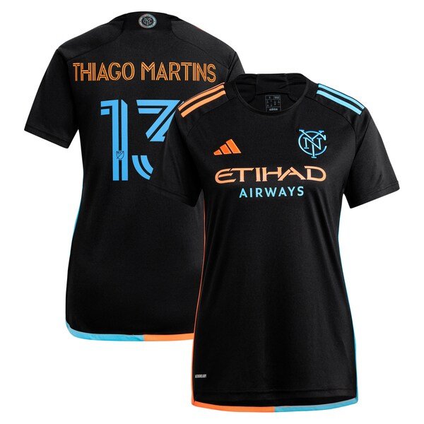 Thiago Martins New York City FC adidas Women's 2024 24/7 Kit Replica Player Jersey – Black