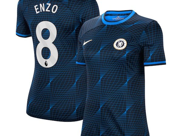 Enzo Fernández Chelsea Nike Women's 2023/24 Away Stadium Replica Player Jersey - Navy/Blue