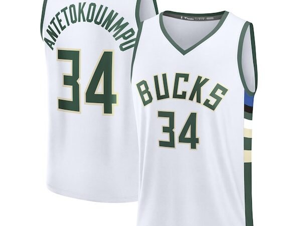 Giannis Antetokounmpo Milwaukee Bucks  Youth Fast Break Replica Player Jersey - Association Edition - White