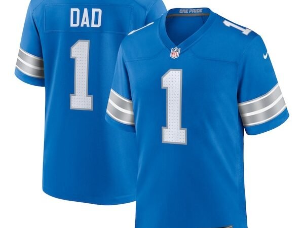 Number 1 Dad Detroit Lions Nike Game Jersey - Blue