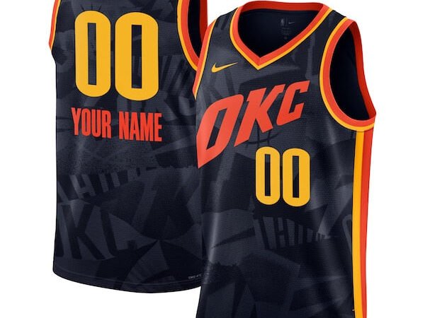 Oklahoma City Thunder Nike Unisex 2023/24 Custom Swingman Jersey - Navy - City Edition