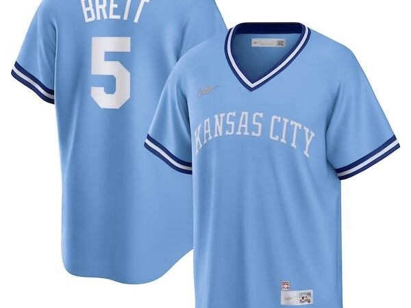 George Brett Kansas City Royals Nike Road Cooperstown Collection Player Jersey - Light Blue
