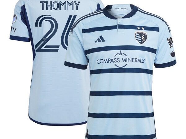 Erik Thommy Sporting Kansas City adidas 2024 Hoops 4.0 Authentic Player Jersey – Light Blue