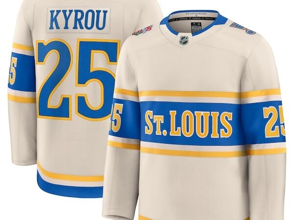 Jordan Kyrou St. Louis Blues 2025 NHL Winter Classic Premium Player Jersey - Cream