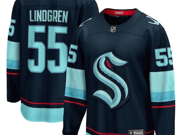 Ryan Lindgren Seattle Kraken  Home Breakaway Jersey - Deep Sea Blue