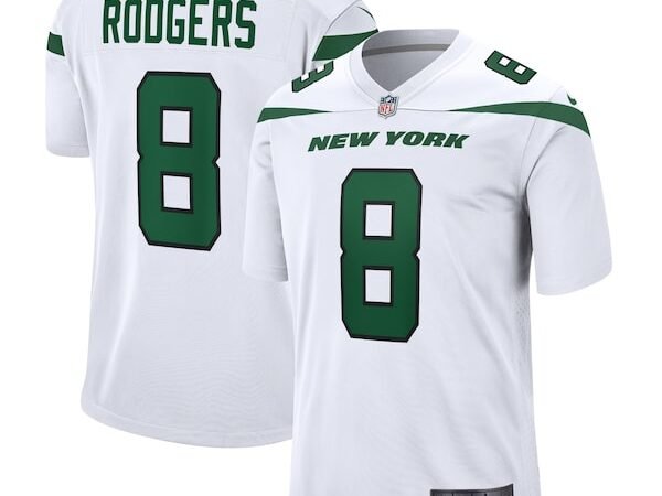 Aaron Rodgers New York Jets Nike Game Jersey - White/Black/Green