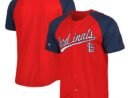 St. Louis Cardinals Stitches Button-Down Raglan Fashion Jersey - Red