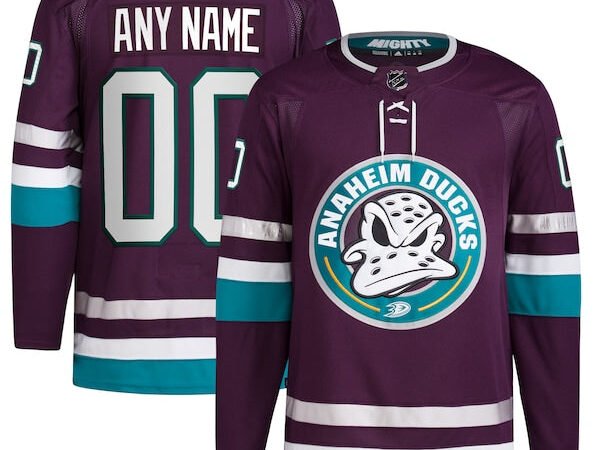 Anaheim Ducks adidas Alternate 30th Anniversary Primegreen Authentic Custom Jersey - Purple