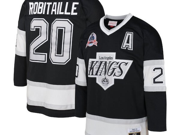 Luc Robitaille Los Angeles Kings Youth 1992 Blue Line Player Jersey - Black