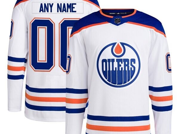 Edmonton Oilers adidas  Away  Primegreen Authentic Custom Jersey - White