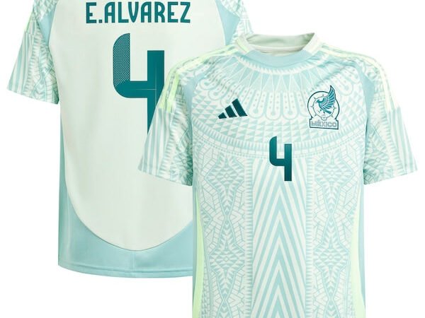 Edson Alvarez Mexico National Team adidas Youth 2024 Away Replica Player Jersey - Green/Burgundy