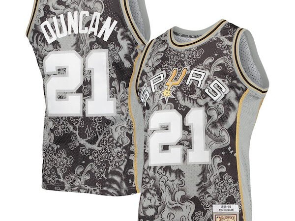 Tim Duncan San Antonio Spurs Hardwood Classics 1998/99 Lunar New Year Swingman Jersey - Black