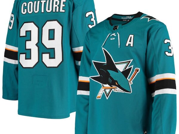 Logan Couture San Jose Sharks adidas Home Authentic Alternate Captain Player Jersey - Teal