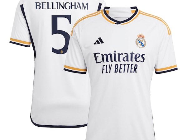 Jude Bellingham Los Merengues adidas 2023/24 Home Replica Jersey - White/Navy