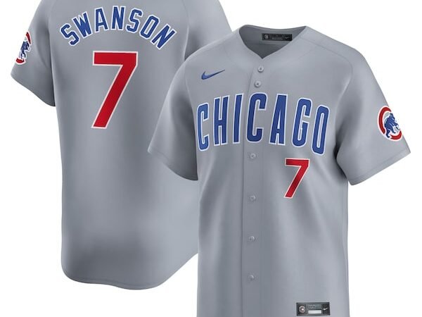Dansby Swanson Chicago Cubs Nike Road Limited Player Jersey – Gray
